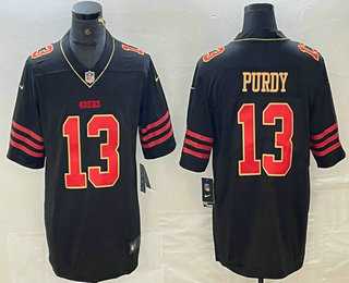 Mens San Francisco 49ers #13 Brock Purdy Black Gold Fashion Vapor Limited Stitched Jersey->san francisco 49ers->NFL Jersey